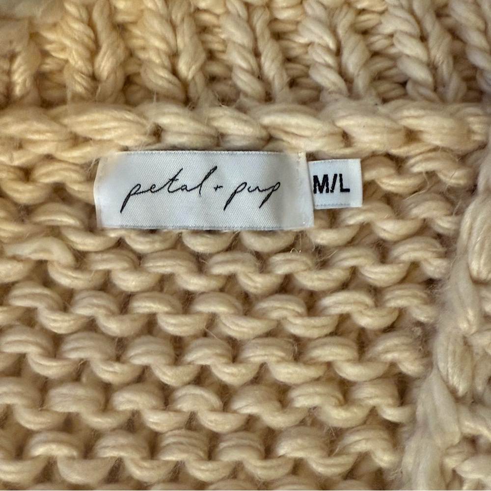 Petal & Pup Chunky Cream Knit Sweater